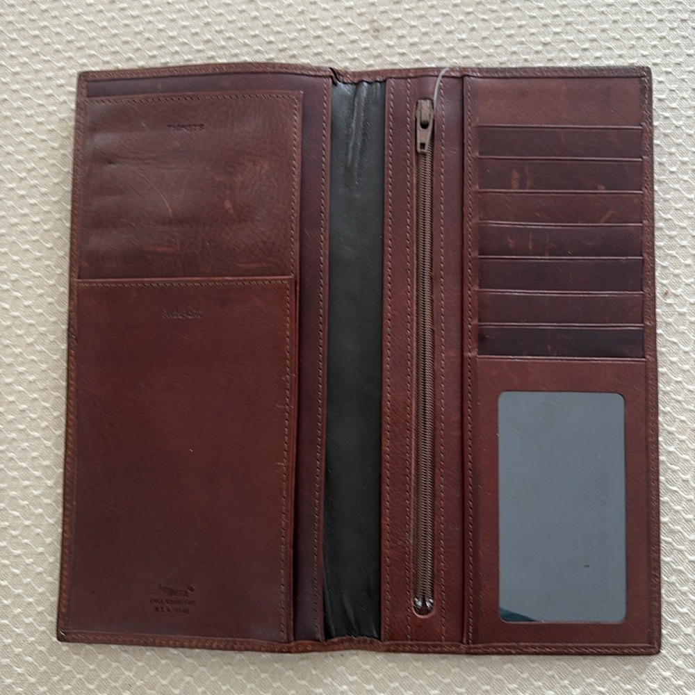 Cole Haan Genuine Leather Brown Ticket Homder/Passport